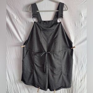 BloomChic Solid Grey Pocket Drawstring Overall Romper Womens 22-24
